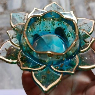 Resin Tea Light Holder/ Resin Diyas / Handmade Candle Holder/ Handmade Decor Items/ Return Gifts
