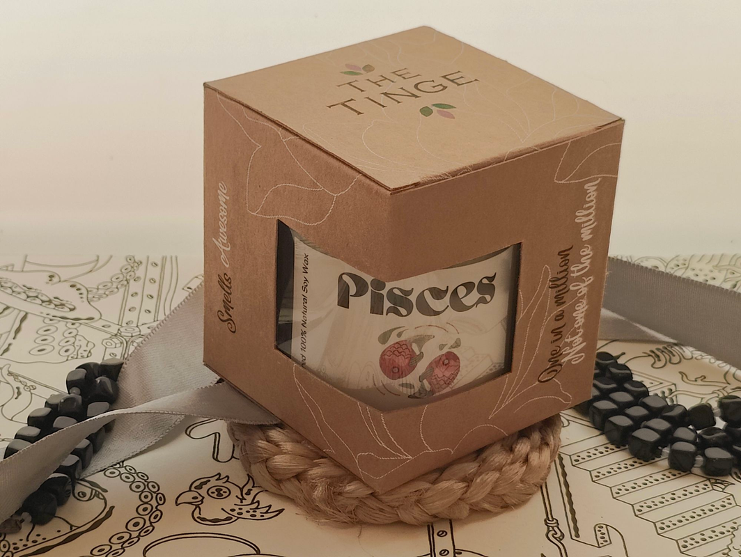 Sun Sign Candles - Pisces - Sandalwood Spearmint (35+ hrs burn time)