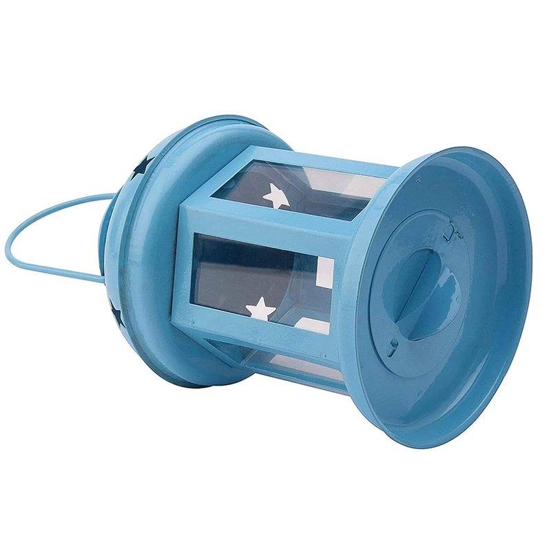 Alisha Exports Set of 3 Blue Iron Lanterns