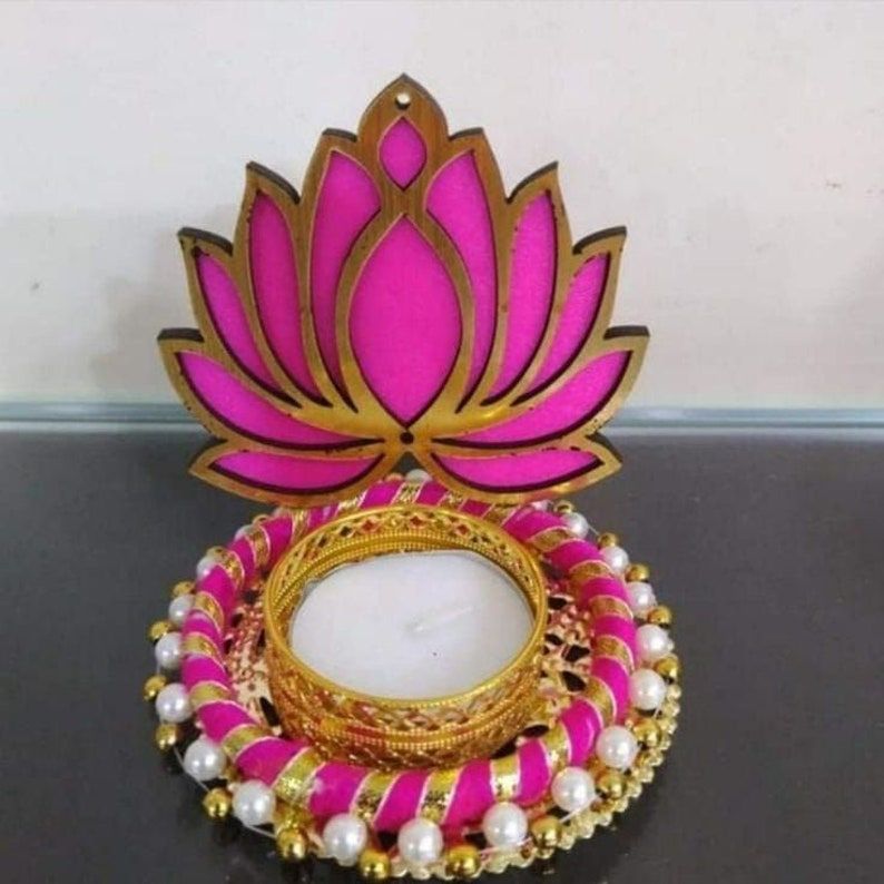 Lotus Tea Light Holder, Diwali Decor, Tea Light Stand, Candle Stand ,lotus Diya